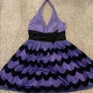 Fun, frilly purple and black dress